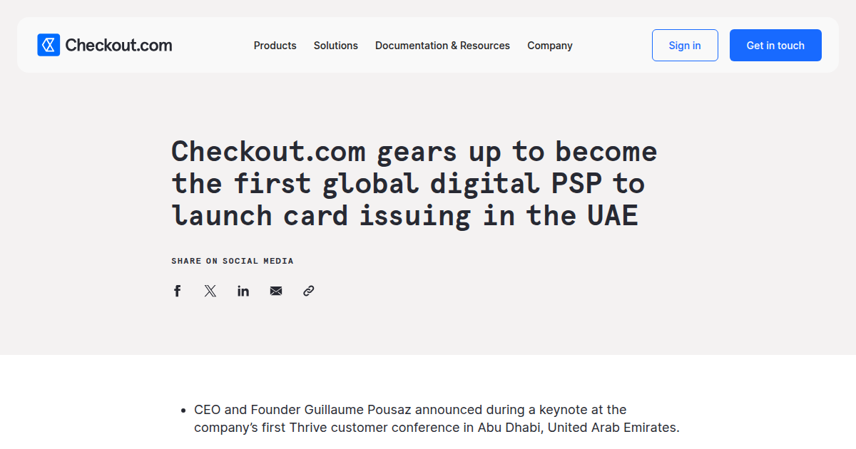 Checkout.com gears up to launch card issuing in the UAE